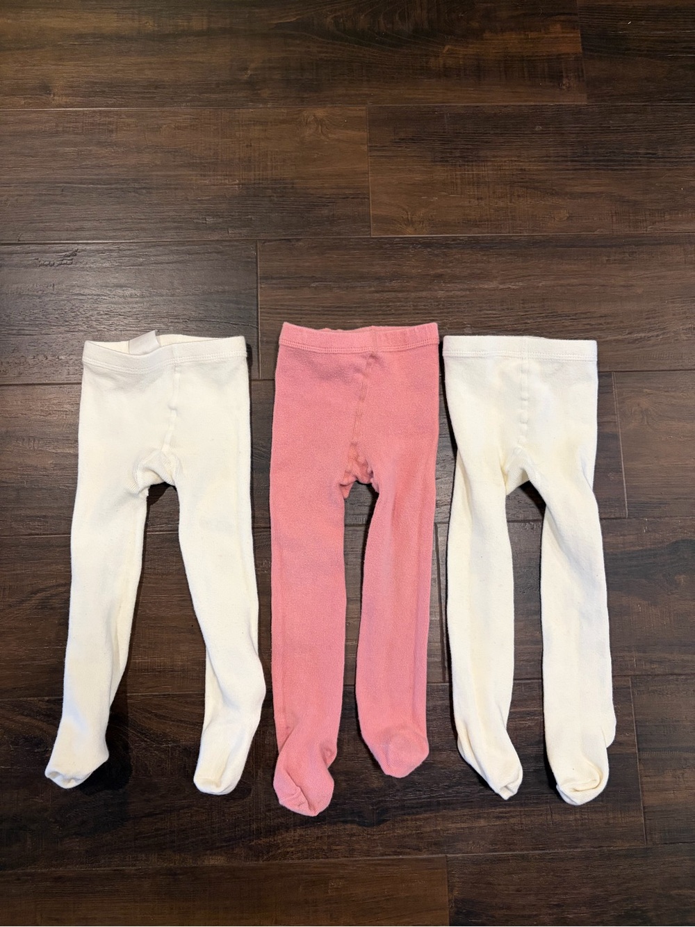 Zara Baby Girls 12-24M Footed Tights Bundle 3 Pairs White Pink